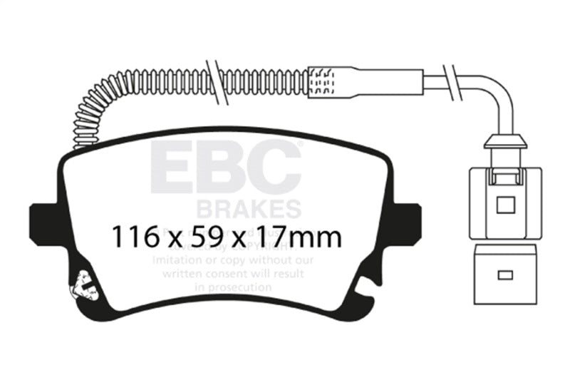 EBC Racing 06-09 Audi RS4 4.2L (Cast Iron Rotors) RP-X Rear Brake Pads