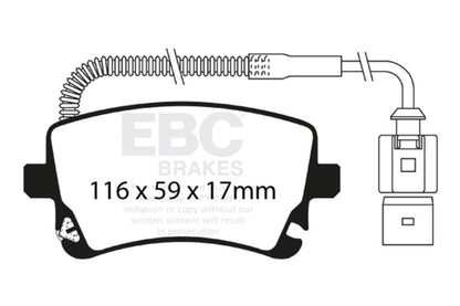 EBC Racing 06-09 Audi RS4 4.2L (Cast Iron Rotors) RP-X Rear Brake Pads