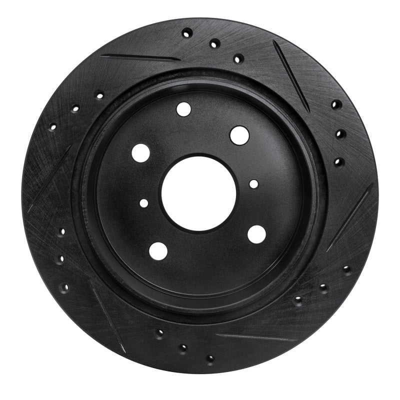 R1 Concepts R1 82-85 Toyota Celica Rear Left Drilled & Slotted Black Brake Rotor