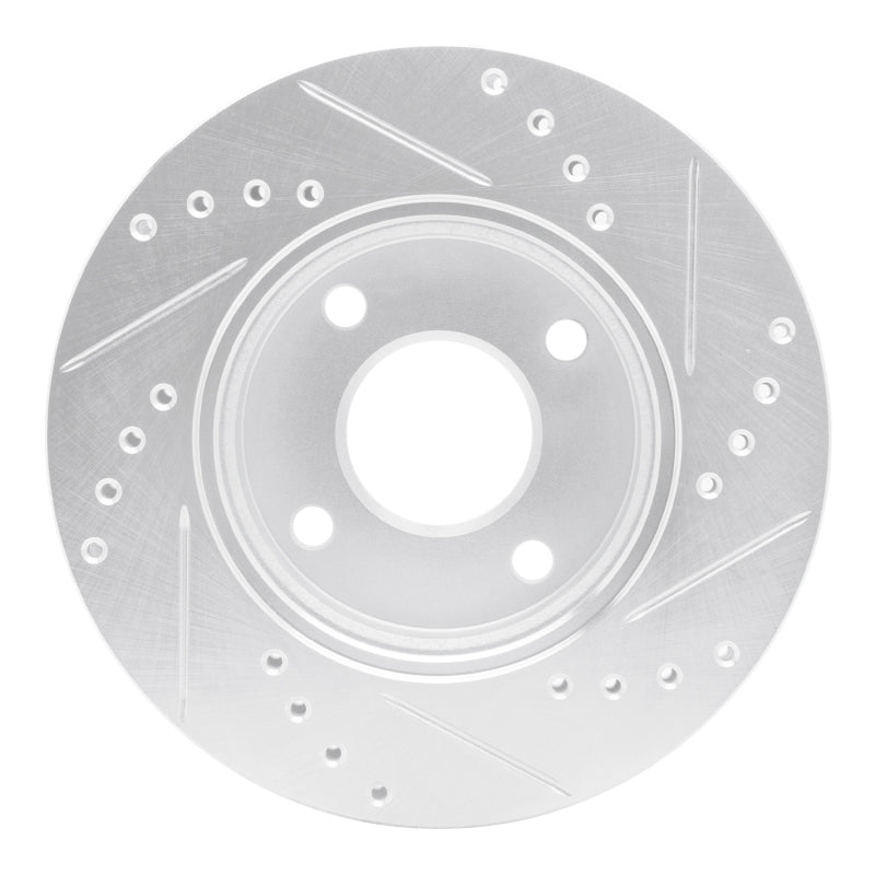 R1 Concepts R1 00-15 Ford Ikon (Mexico / Made In Brazil) Front Left Drilled & Slotted Silver Brake Rotor