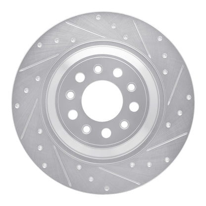 R1 Concepts R1 14-23 Jeep Cherokee Rear Right Drilled & Slotted Silver Brake Rotor
