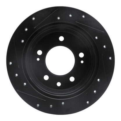 R1 Concepts R1 09-16 Hyundai Tucson Rear Right Drilled & Slotted Black Brake Rotor