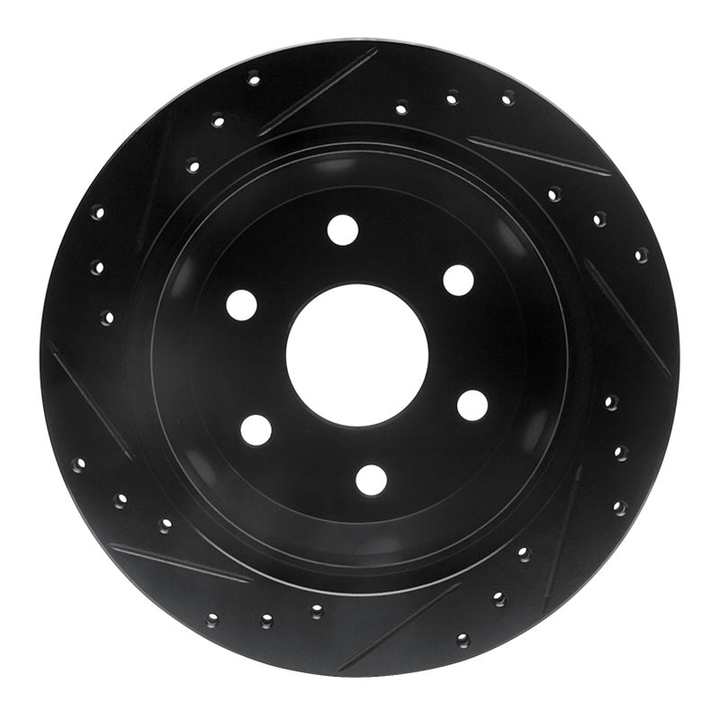 R1 Concepts R1 99-07 Chevrolet Suburban 1500 Rear Right Drilled & Slotted Black Brake Rotor