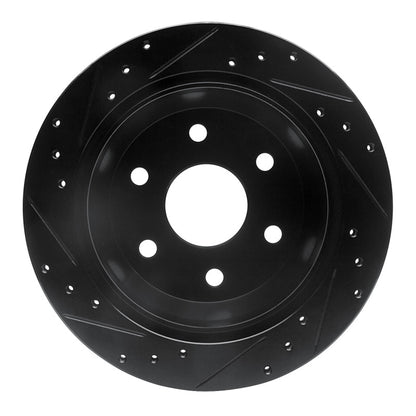 R1 Concepts R1 99-07 Chevrolet Suburban 1500 Rear Right Drilled & Slotted Black Brake Rotor