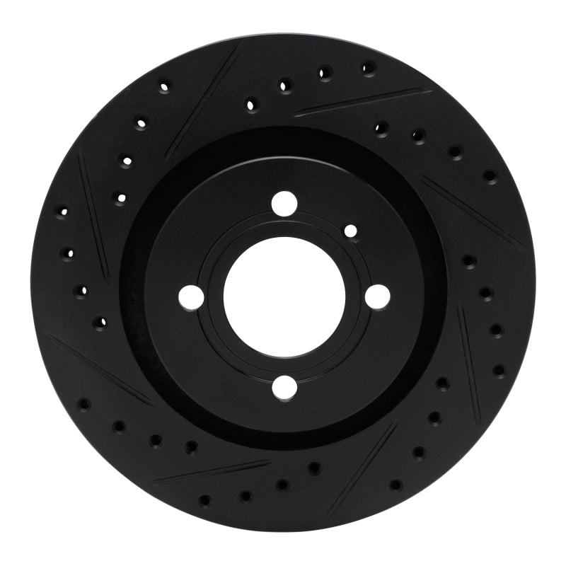R1 Concepts R1 90-93 Volkswagen CORRADO Front Left Drilled & Slotted Black Brake Rotor