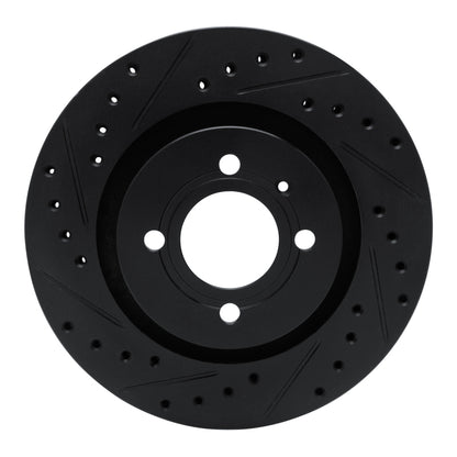 R1 Concepts R1 90-93 Volkswagen CORRADO Front Left Drilled & Slotted Black Brake Rotor
