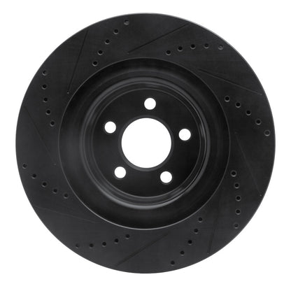 R1 Concepts R1 05-23 Chrysler 300 Front Left Drilled & Slotted Black Brake Rotor
