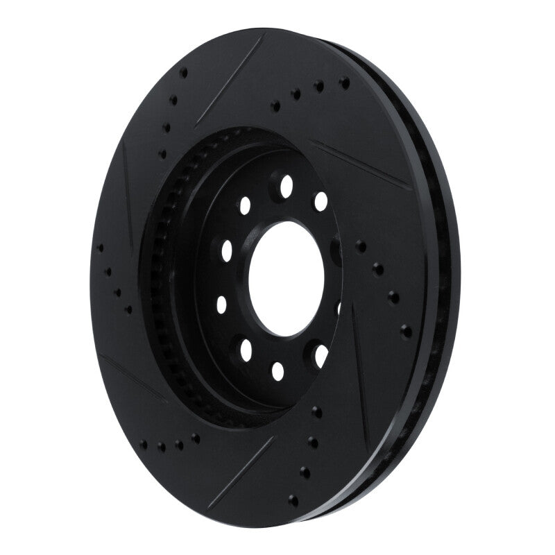 R1 Concepts R1 04-07 Ford Freestar Front Right Drilled & Slotted Black Brake Rotor