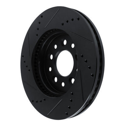R1 Concepts R1 04-07 Ford Freestar Front Right Drilled & Slotted Black Brake Rotor