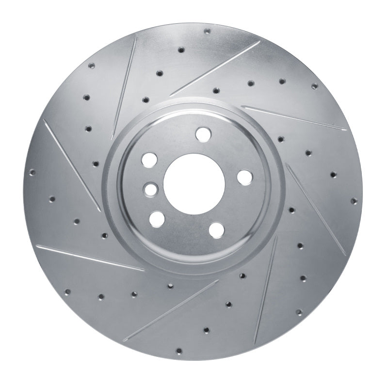 R1 Concepts R1 17-25 BMW X6 Left Front Drilled & Slotted Silver Brake Rotor