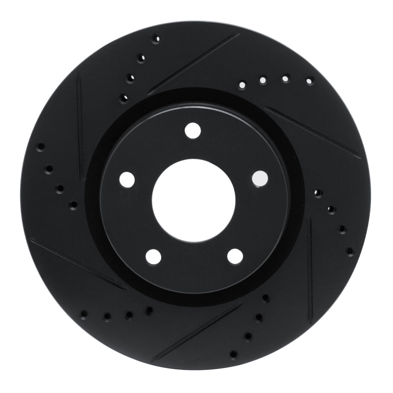 R1 Concepts R1 10-14 Renault SAFRANE (Mexico) Front Left Drilled & Slotted Black Brake Rotor