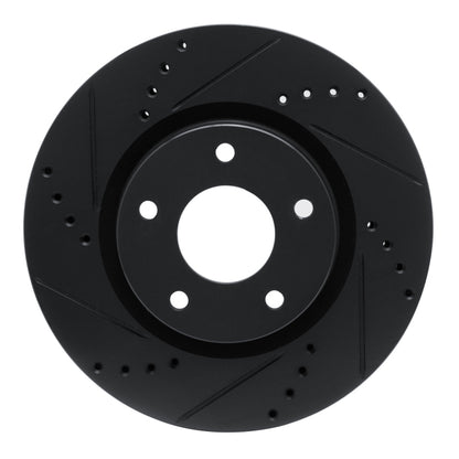 R1 Concepts R1 10-14 Renault SAFRANE (Mexico) Front Left Drilled & Slotted Black Brake Rotor