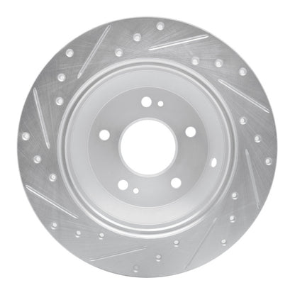 R1 Concepts R1 15-20 Kia SORENTO Rear Right Drilled & Slotted Silver Brake Rotor