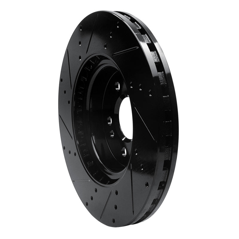 R1 Concepts R1 12-18 Mercedes-Benz ML350 Front Right Drilled & Slotted Black Brake Rotor