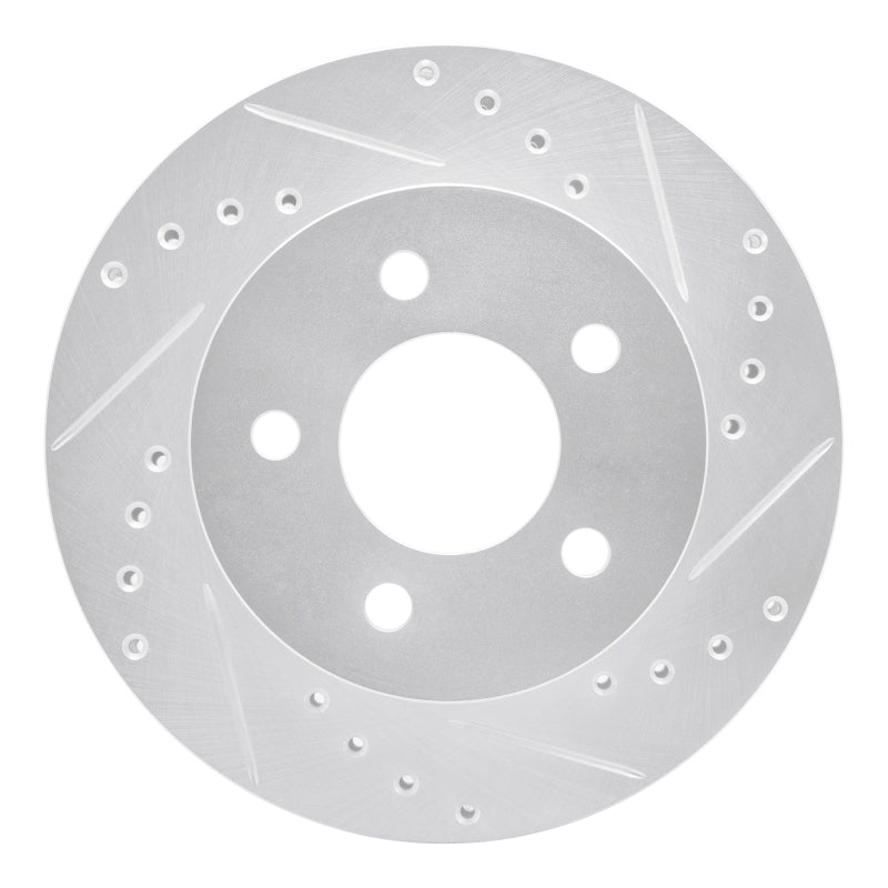 R1 Concepts R1 91-94 Ford Crown Victoria Front Right Drilled & Slotted Silver Brake Rotor