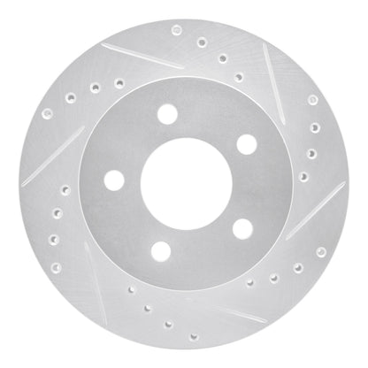 R1 Concepts R1 91-94 Ford Crown Victoria Front Right Drilled & Slotted Silver Brake Rotor