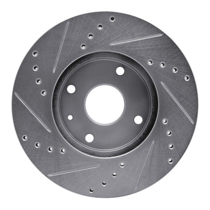 R1 Concepts R1 04-10 Chevrolet Epica (Mexico) Front Right Drilled & Slotted Silver Brake Rotor