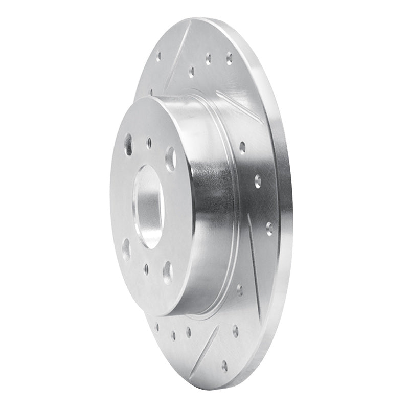 R1 Concepts R1 85-86 Toyota MR2 Rear Left Drilled & Slotted Silver Brake Rotor