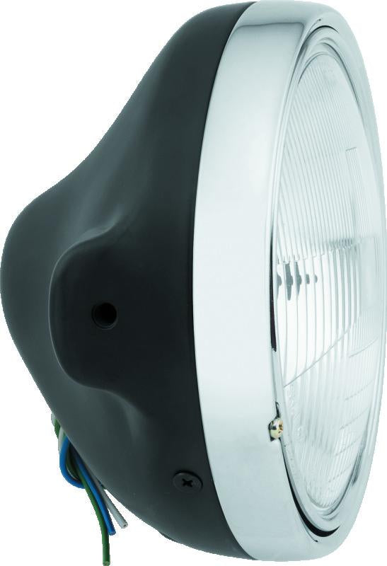 BikeMaster 7in Slim Headlight Side Mount - Black