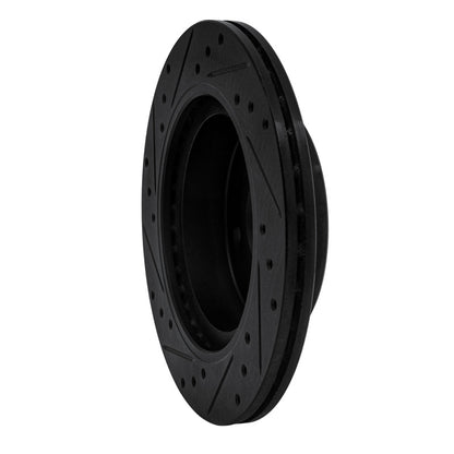 R1 Concepts R1 87-89 Nissan 300ZX Turbo Rear Right Drilled & Slotted Black Brake Rotor