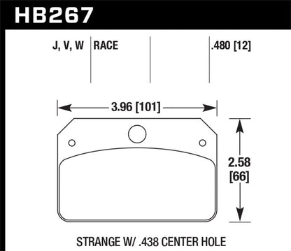 Hawk Performance Hawk DTC-50 Brake Pads for Strange Caliper w/ 0.438in Center Hole