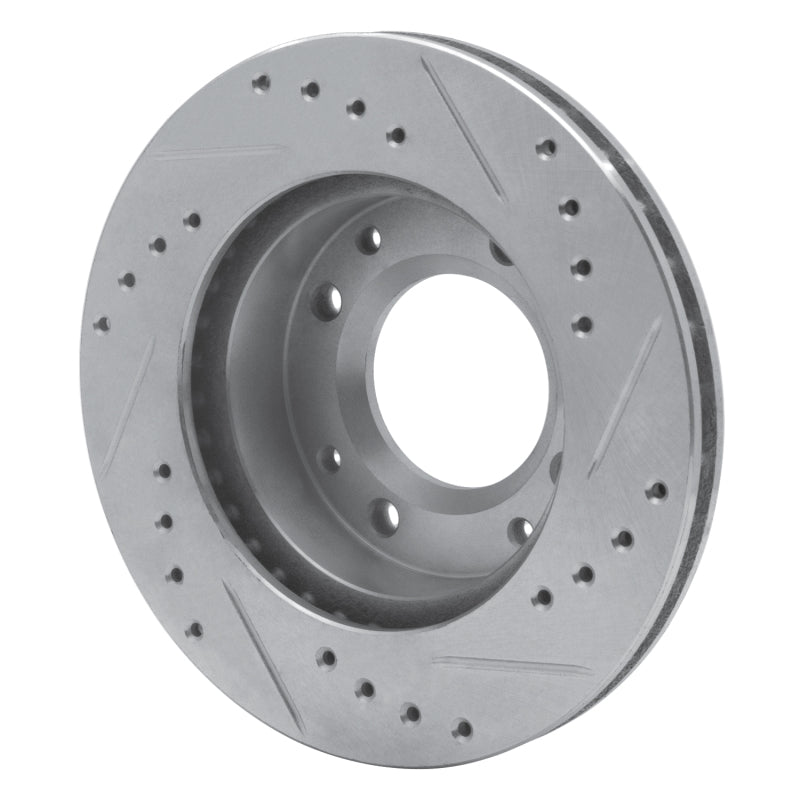 R1 Concepts R1 86-88 Mazda RX-7 Front Left Drilled & Slotted Silver Brake Rotor