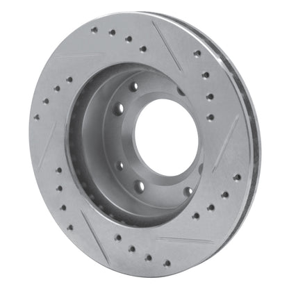 R1 Concepts R1 86-88 Mazda RX-7 Front Left Drilled & Slotted Silver Brake Rotor