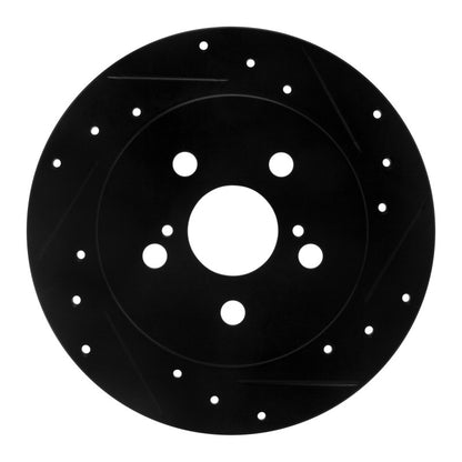 R1 Concepts R1 09-24 Lexus CT200H Rear Right Drilled & Slotted Black Brake Rotor
