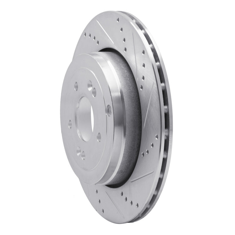 R1 Concepts R1 10-16 Hyundai Genesis Coupe Rear Right Drilled & Slotted Silver Brake Rotor