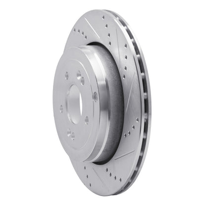 R1 Concepts R1 10-16 Hyundai Genesis Coupe Rear Right Drilled & Slotted Silver Brake Rotor