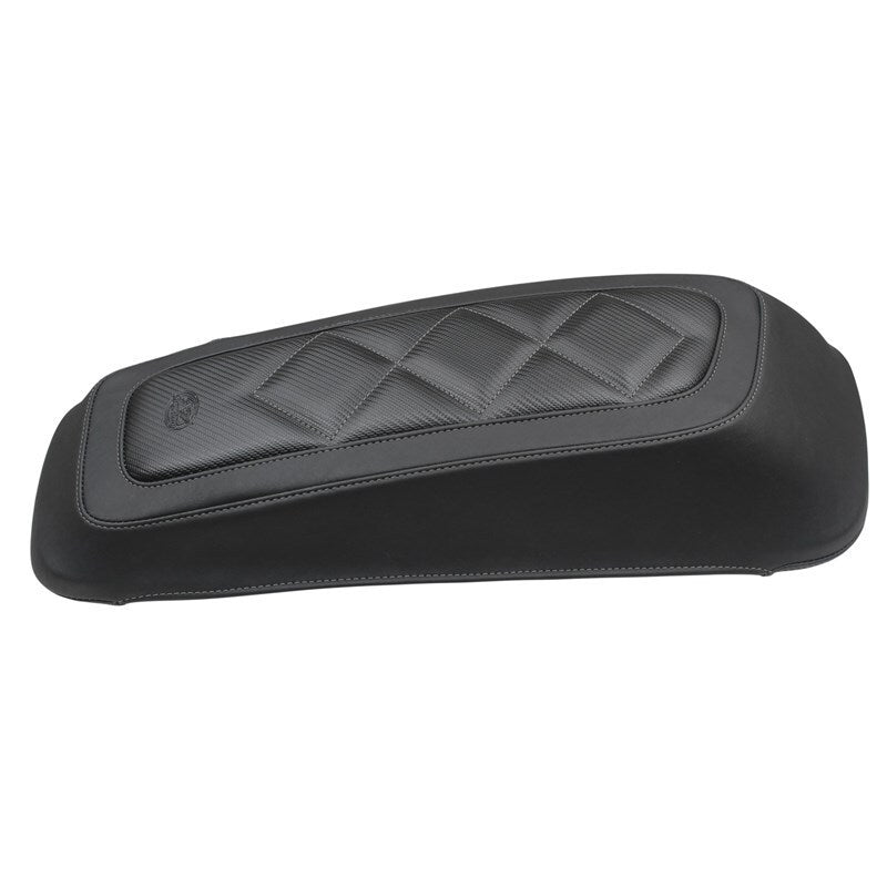 Mustang Motorcycle Mustang 08-21 Harley FL Touring Saddlebag Lid Covers Diamond Stitch - Black