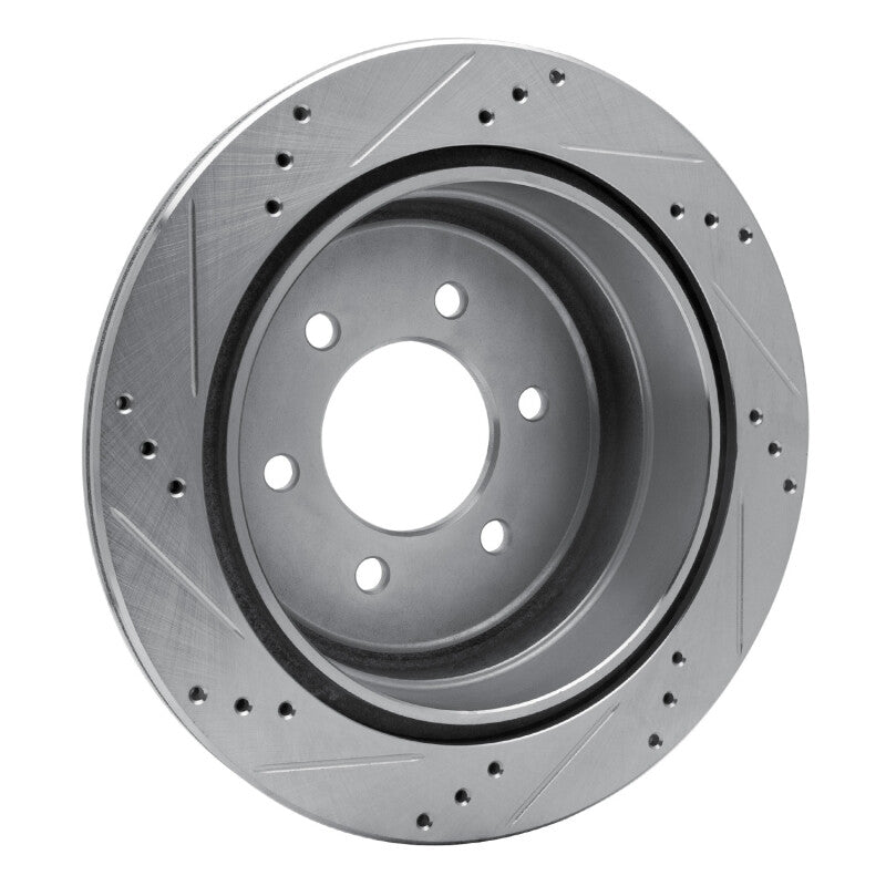 R1 Concepts R1 04-11 Ford F-150 RWD Rear Right Drilled & Slotted Silver Brake Rotor