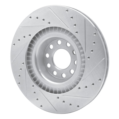 R1 Concepts R1 01-03 Audi S8 Front Left Drilled & Slotted Silver Brake Rotor