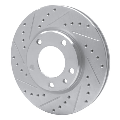 R1 Concepts R1 88-91 BMW M3 Front Left Drilled & Slotted Silver Brake Rotor