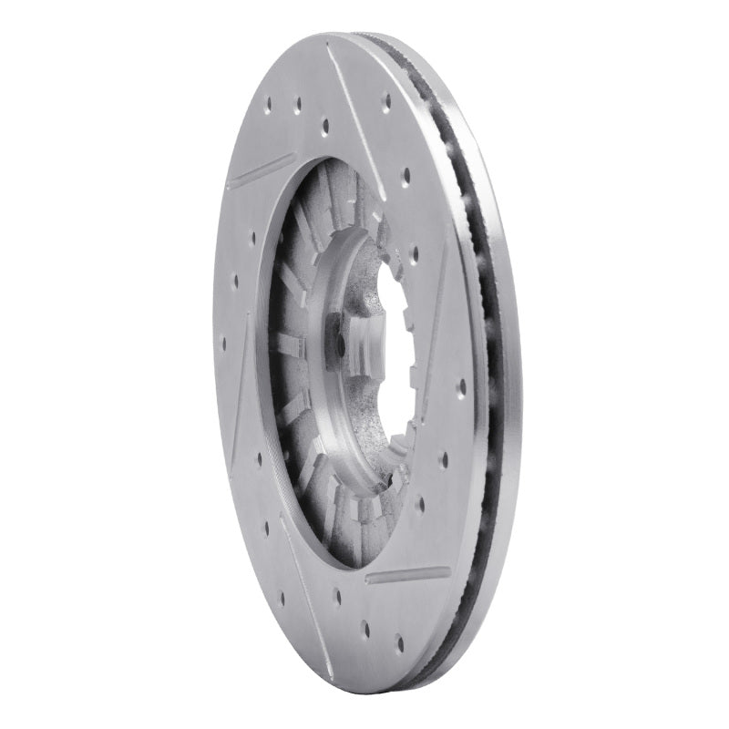 R1 Concepts R1 89-94 Subaru Justy Front Left Drilled & Slotted Silver Brake Rotor