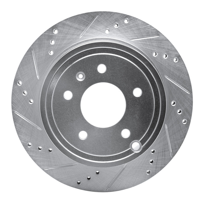 R1 Concepts R1 07-15 Chevrolet CAPTIVA Rear Left Drilled & Slotted Silver Brake Rotor