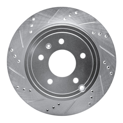 R1 Concepts R1 07-15 Chevrolet CAPTIVA Rear Left Drilled & Slotted Silver Brake Rotor