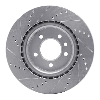 R1 Concepts R1 18-20 Land Rover Discovery Rear Right Drilled & Slotted Silver Brake Rotor