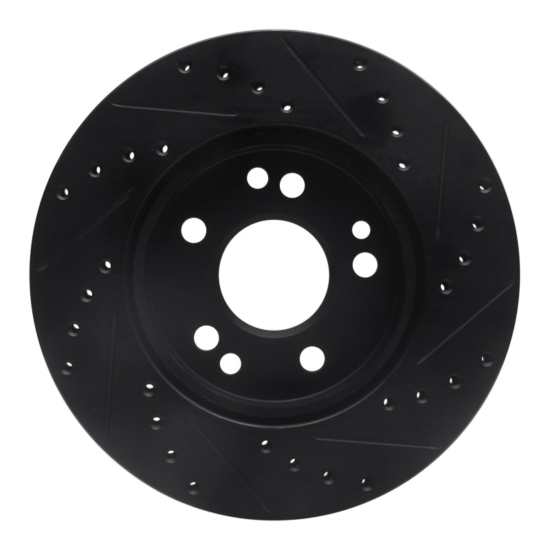 R1 Concepts R1 84-95 Mercedes-Benz E300 Front Left Drilled & Slotted Black Brake Rotor