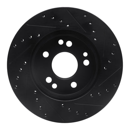R1 Concepts R1 84-95 Mercedes-Benz E300 Front Left Drilled & Slotted Black Brake Rotor