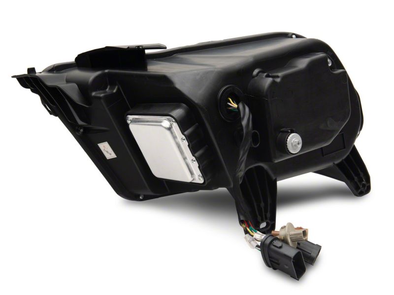 Raxiom 10-12 Ford Mustang w/ Factory Halogen LED Projector Headlights- Black Housing (Clear Lens)