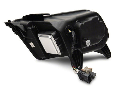 Raxiom 10-12 Ford Mustang w/ Factory Halogen LED Projector Headlights- Black Housing (Clear Lens)
