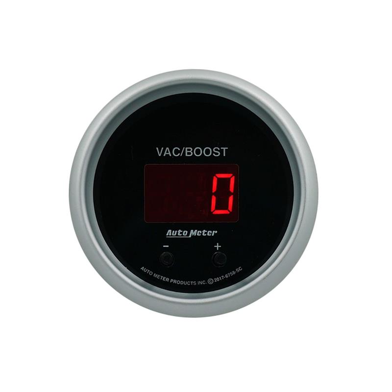 Autometer 52.4mm Black Switchable 0-1600 PSI / 0-110 BAR Vacuum/Boost Sport-Comp Elite Digital Gauge