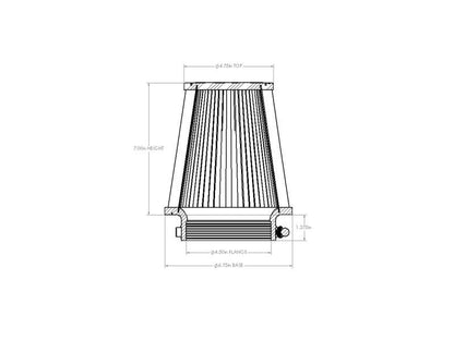 aFe POWER Universal Clamp-On Air Filter w/ D2 Dura-Dry Media - 4.5in F x 7in B x 4.75in T x 7in H
