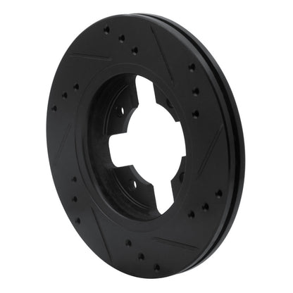 R1 Concepts R1 84-86 Nissan 300ZX Front Left Drilled & Slotted Black Brake Rotor