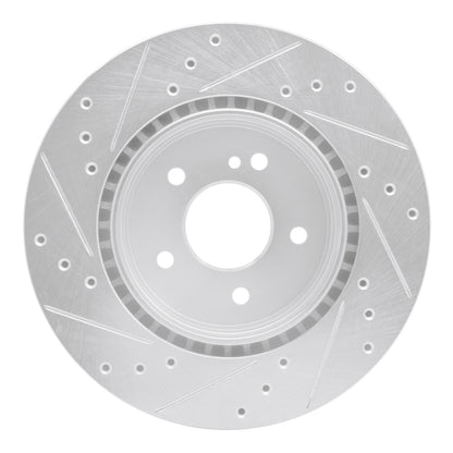 R1 Concepts R1 1998-2009 Chrysler Crossfire Rear Right Drilled & Slotted Silver Brake Rotor