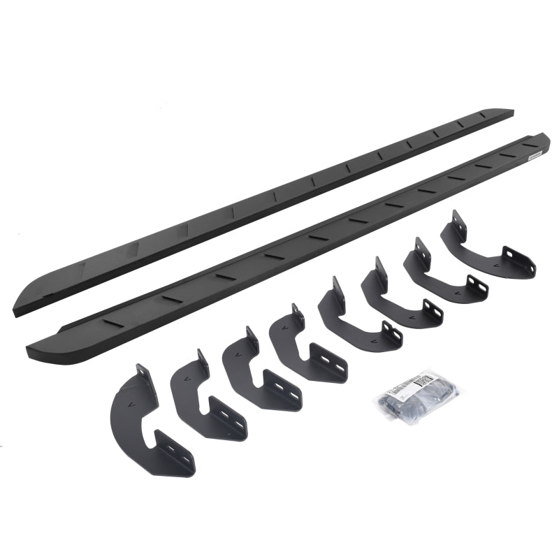 Go Rhino 07-21 Toyota Tundra DC 4DR RB10 Slim Running Boards Kit (Incl. Brackets) - Tex. Blk