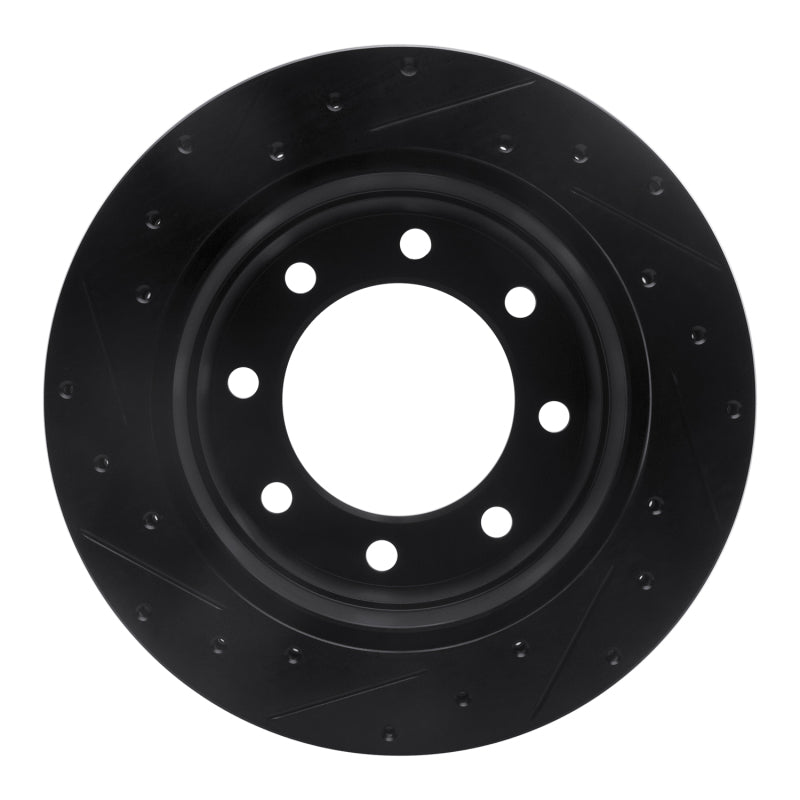 R1 Concepts R1 01-10 Chevrolet Express 3500 Rear Right Drilled & Slotted Black Brake Rotor