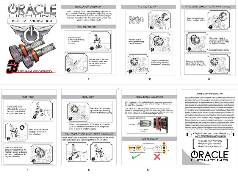 ORACLE Lighting Oracle H4 - S3 LED Headlight Bulb Conversion Kit - 6000K