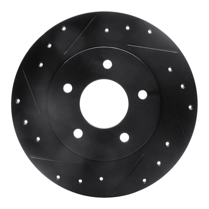 R1 Concepts R1 94-99 Buick Regal Rear Left Drilled & Slotted Black Brake Rotor